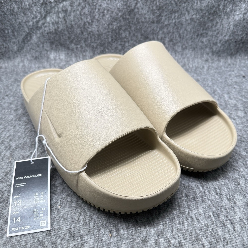 Nike Calm Slide Mens 13 Khaki Tan FD4116-201‎ New With Tags NWB Sandal